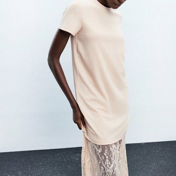 Apricot Elegant Women's Sexy Lace Spaghetti Strap Detachable Dress - Picture 8 of 8